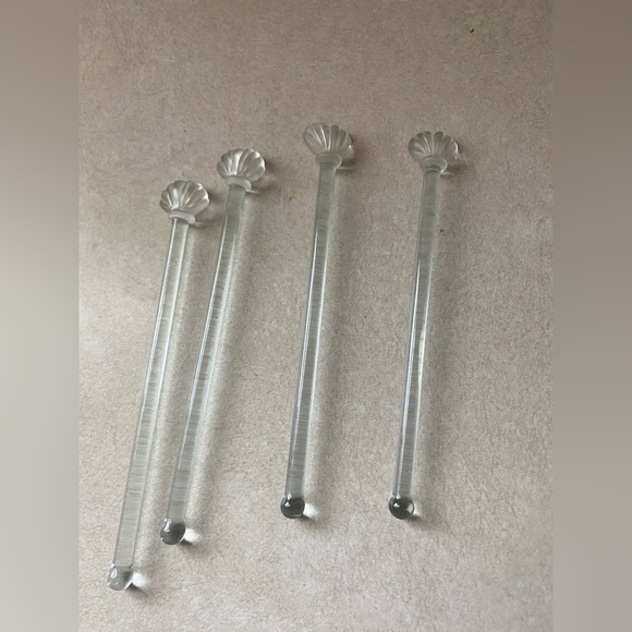 Vintage Glass Stir Sticks Set of 4 , - Picture 2 of 5